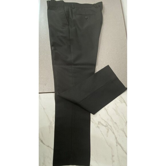 2 Pairs‎ Of Perry Ellis Men’s Slim Fit Dress Pants 34x 32 Striped And Checked - Picture 1 of 11